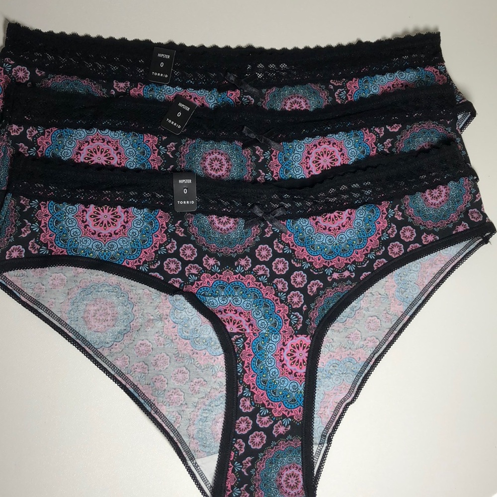 3 pairs Torrid hipster panties floral medallion
